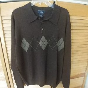 DOCKERS Mens Brown & Tan Sweater M